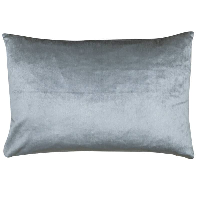 Bella Plain Velvet Boudoir Cushion in Metallic Silver
