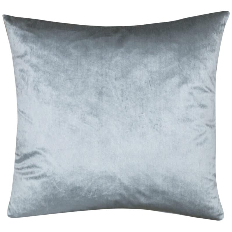 Bella Plain Velvet Cushion in Metallic Silver
