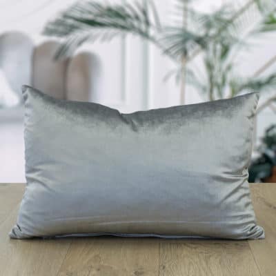 Bella Plain Velvet XL Rectangular Cushion in Metallic Silver