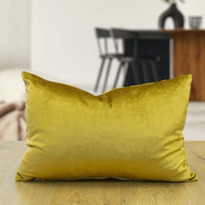 Bella Plain Velvet Boudoir Cushion in Metallic Gold
