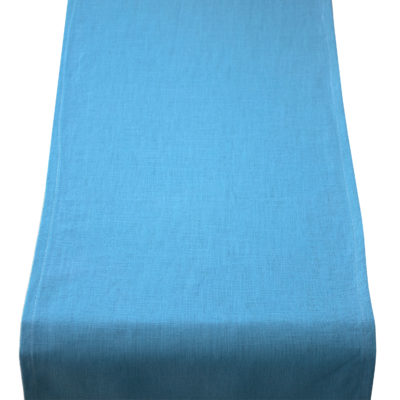 100% Linen Table Runner in Teal Blue
