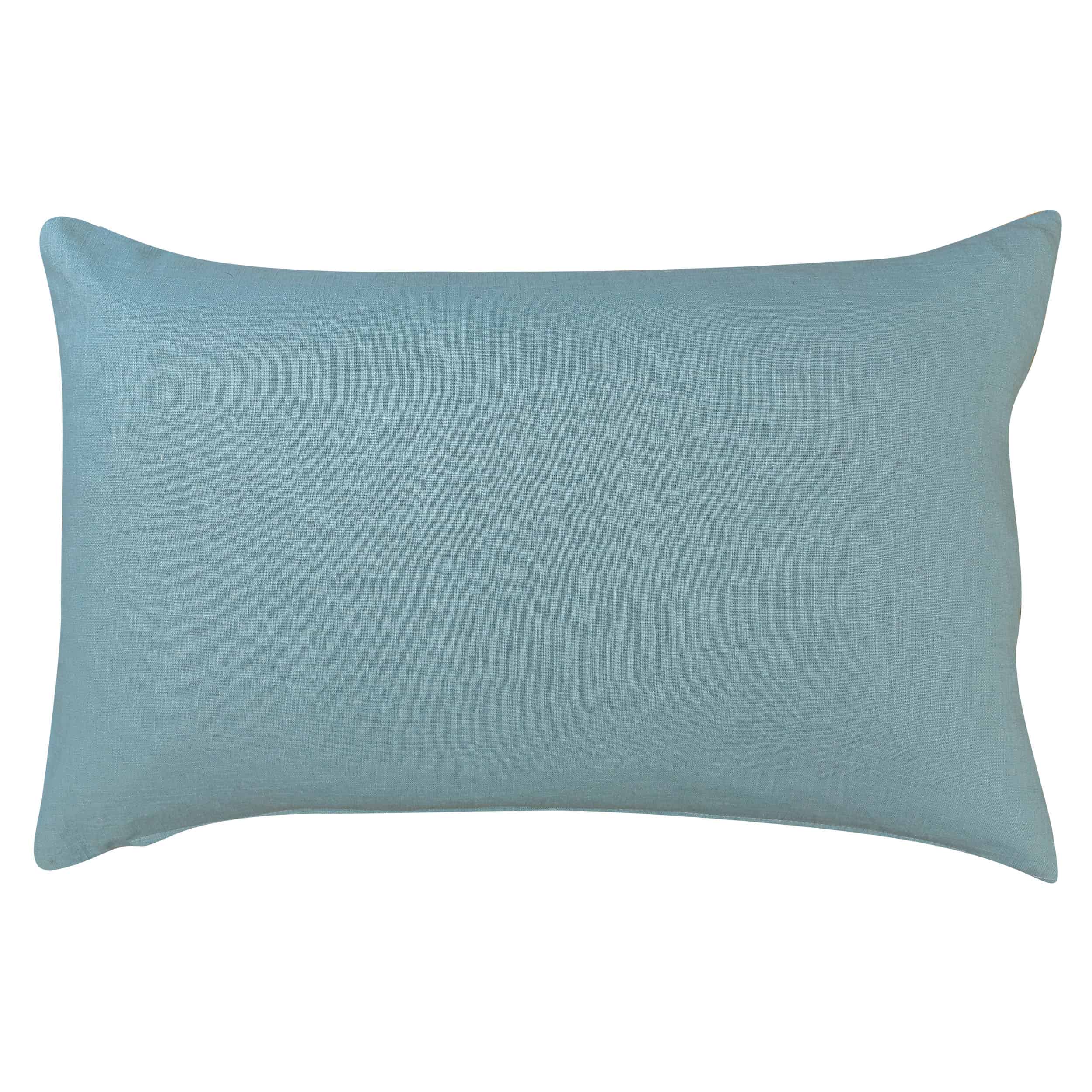 100% Linen Boudoir Cushion Cover in Aqua