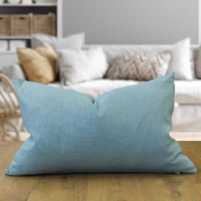 100% Linen XL Rectangular Cushion Cover in Aqua