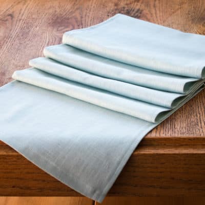100% Linen Table Runner in Duck Egg Blue
