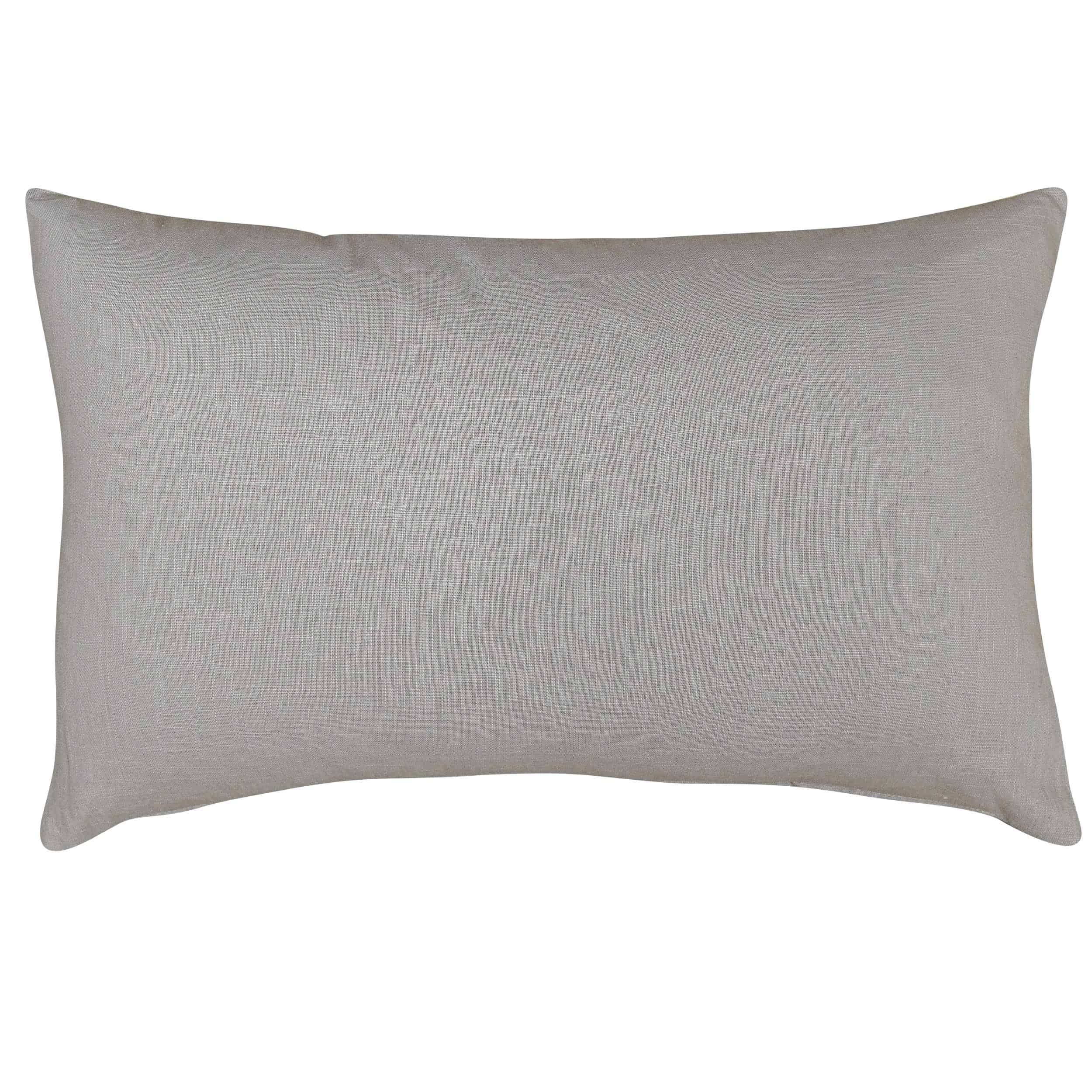 100% Linen XL Rectangular Cushion Cover in Stone Grey