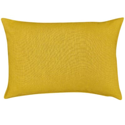 100% Linen Boudoir Cushion Cover in Ochre Yellow