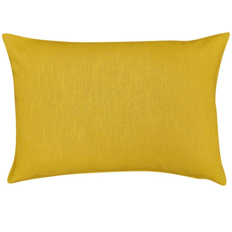 100% Linen Boudoir Cushion Cover in Ochre Yellow