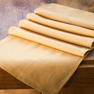 100% Linen Table Runner in Ochre Yellow