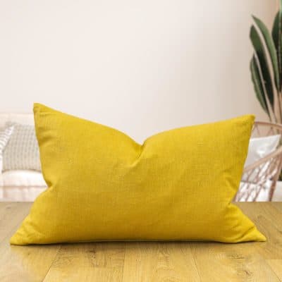 100% Linen XL Rectangular Cushion Cover in Ochre Yellow