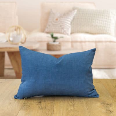 100% Linen Boudoir Cushion Cover in Denim
