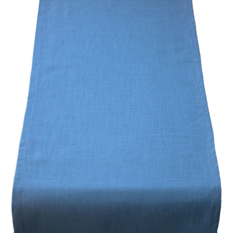 100% Linen Table Runner in Denim Blue