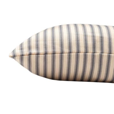Ivory and Grey Nautical Ticking Boudoir Cushion