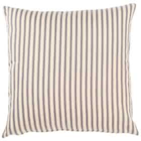 Ivory and Grey Nautical Ticking Cushion