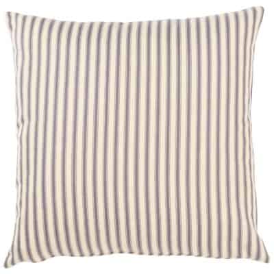 Cream and Grey Nautical Ticking Cushion