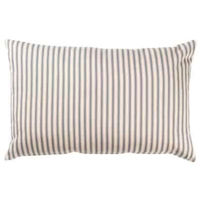 Ivory and Grey Nautical Ticking XL Rectangular Cushion