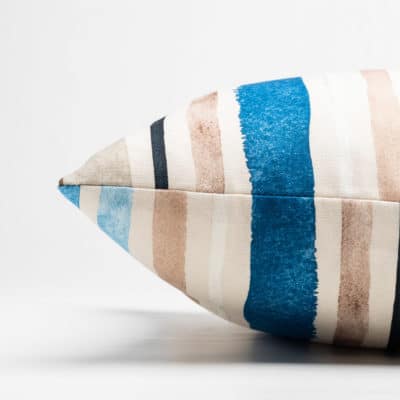 Watercolour Ocean Stripe Boudoir Cushion