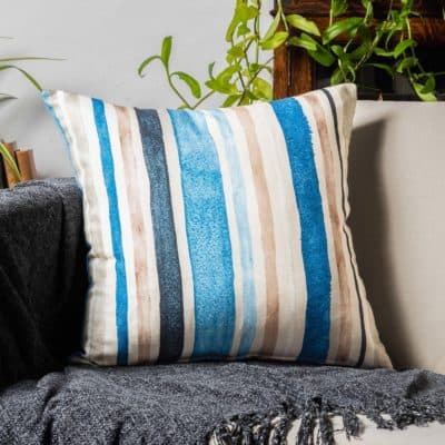 Watercolour Ocean Stripe Cushion