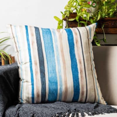 Watercolour Ocean Stripe Extra-Large Cushion