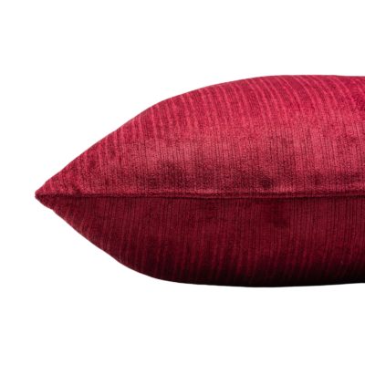 Pinstripe Chenille Cushion in Burgundy