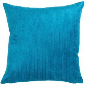 Pinstripe Chenille Cushion in Teal Blue