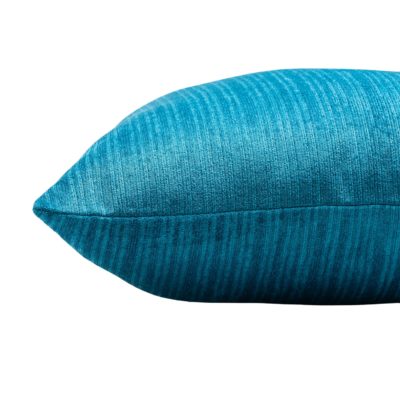 Pinstripe Chenille Cushion in Teal Blue