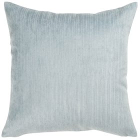 Pinstripe Chenille Cushion in Duck Egg Blue