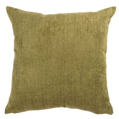 Pinstripe Chenille Cushion in Olive Green