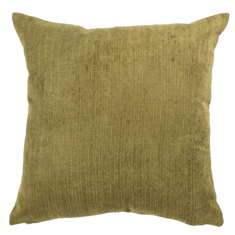 Pinstripe Chenille Cushion in Olive Green