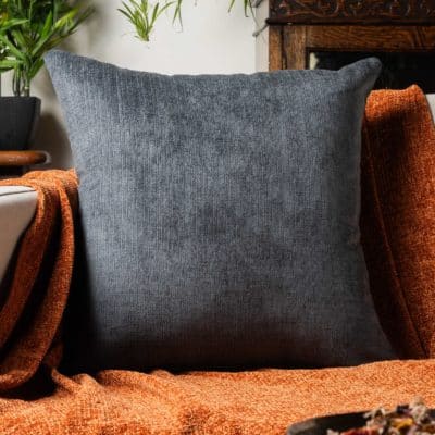 Pinstripe Chenille Cushion in Grey