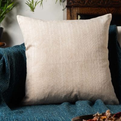 Pinstripe Chenille Cushion in Natural