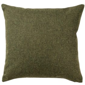 Classic Herringbone Tweed Cushion in Vintage Green