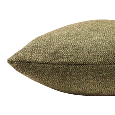 Classic Herringbone Tweed Cushion in Vintage Green