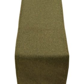 Classic Herringbone Tweed Table Runner in Vintage Green