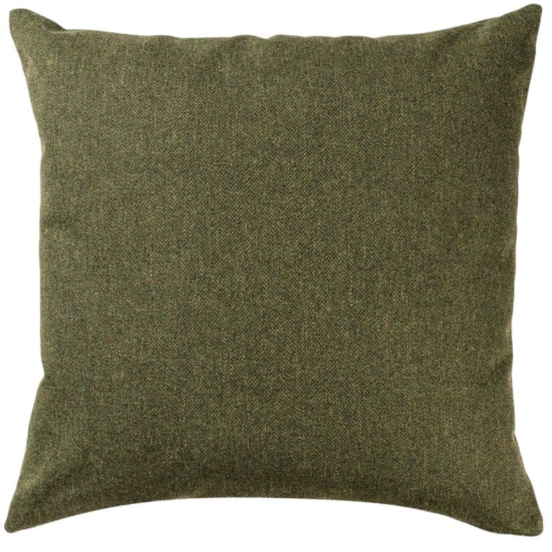 Classic Herringbone Tweed Extra-Large Cushion in Vintage Green