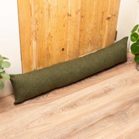 Classic Herringbone Tweed Draught Excluder in Vintage Green