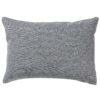 Classic Herringbone Tweed Boudoir Cushion in Stone Grey