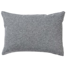 Classic Herringbone Tweed Boudoir Cushion in Stone Grey
