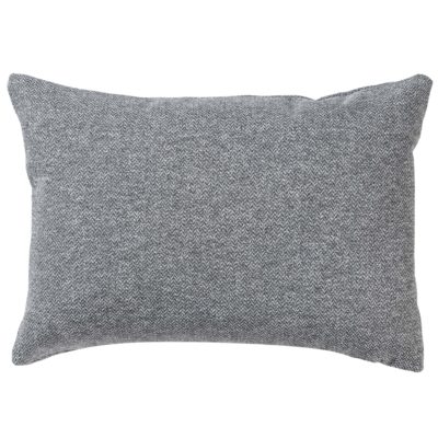 Classic Herringbone Tweed Boudoir Cushion in Stone Grey