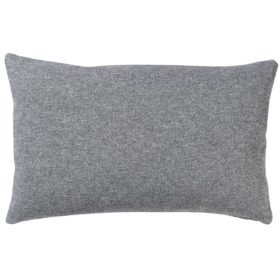Classic Herringbone Tweed XL Rectangular Cushion in Stone Grey