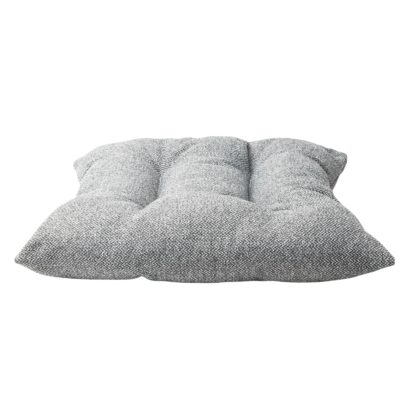 Classic Herringbone Tweed Quilted Seat Pad in Stone Grey