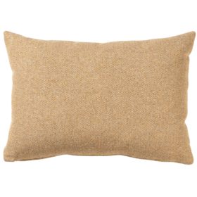 Classic Herringbone Tweed Boudoir Cushion in Straw Yellow