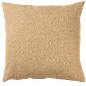 Classic Herringbone Tweed Cushion in Straw Yellow