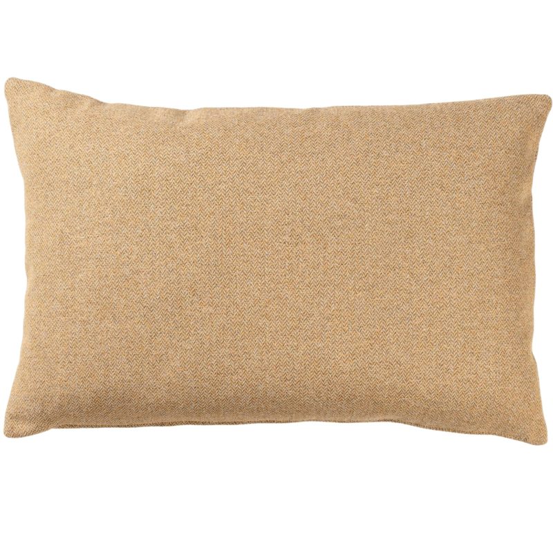 Classic Herringbone Tweed XL Rectangular Cushion in Straw Yellow