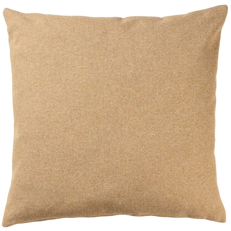 Classic Herringbone Tweed Extra-Large Cushion in Straw Yellow