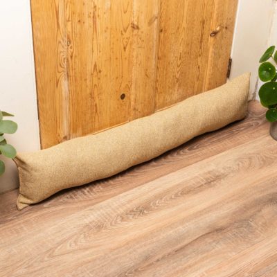 Classic Herringbone Tweed Boudoir Draught Excluder in Ochre Yellow