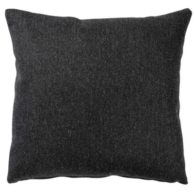 Classic Herringbone Tweed Cushion in Charcoal