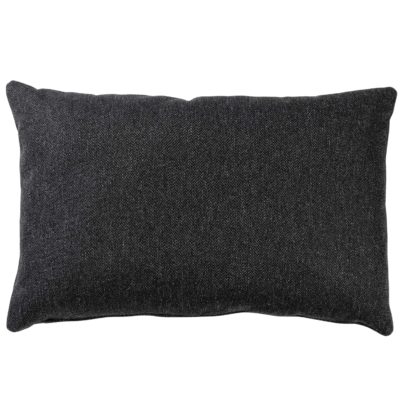 Classic Herringbone Tweed XL Rectangular Cushion in Charcoal