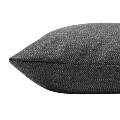 Classic Herringbone Tweed Extra-Large Cushion in Charcoal