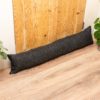 Classic Herringbone Tweed Boudoir Draught Excluder in Charcoal