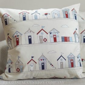 Beach Hut Print Extra-Large Cushion